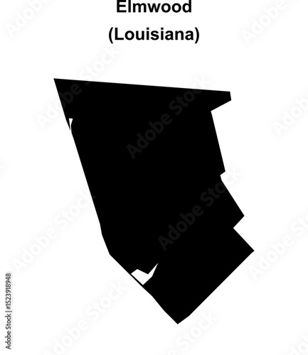 Elmwood (Louisiana) blank outline map