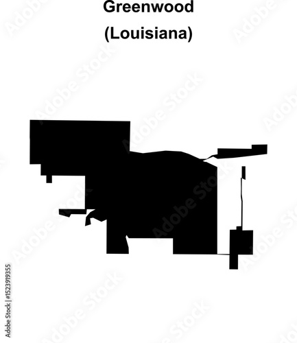 Greenwood (Louisiana) blank outline map