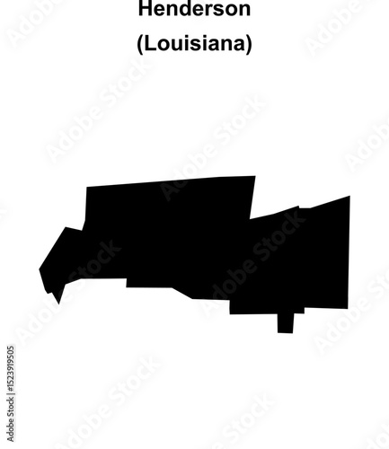 Henderson (Louisiana) blank outline map