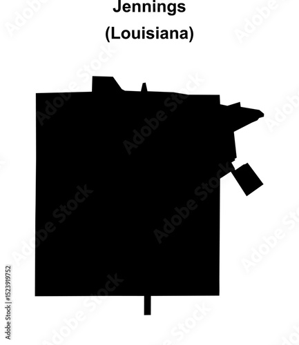 Jennings (Louisiana) blank outline map
