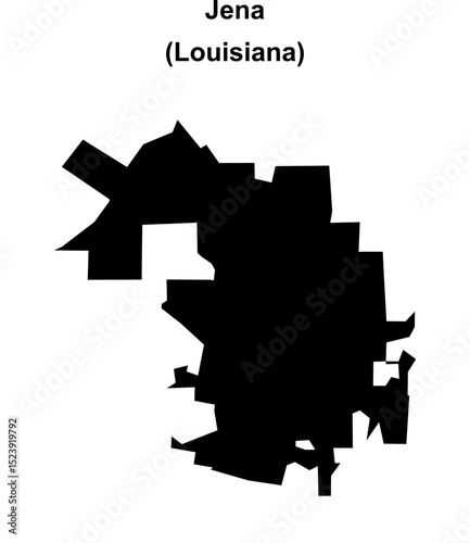 Jena (Louisiana) blank outline map