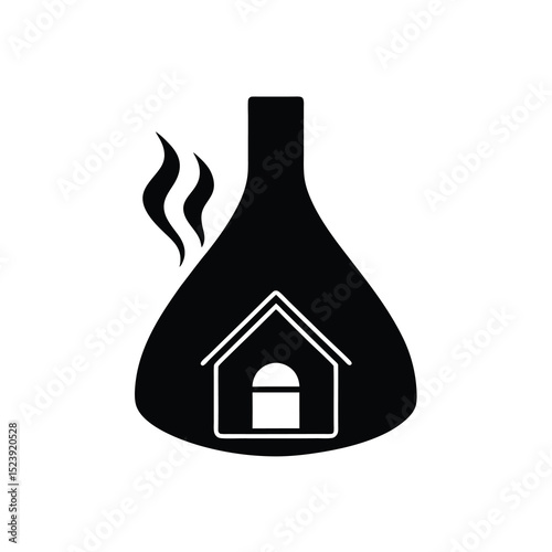 Fireplace Humidifier Vector Silhouette Ambient