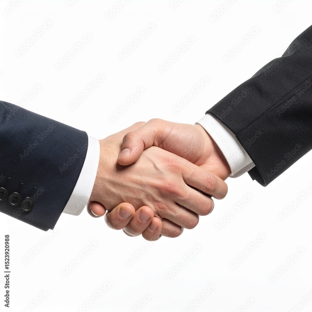 Businessmen Shaking Hands in Agreement on White Background Businessmen Shaking Hands in Agreement on White Background