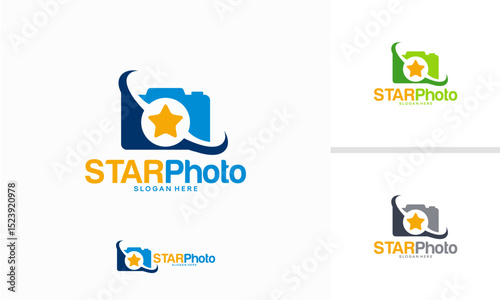 Star Photography logo design concept, Lens Star logo template vector