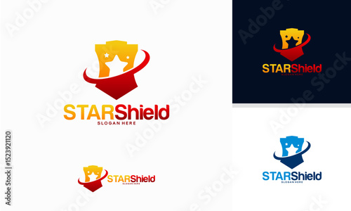 Star Shield logo designs concept, Elite Shield logo template vector