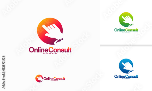Online Consult logo designs concept vector, Consulting logo template designs