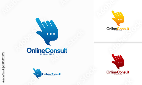 Online Consult logo designs concept vector, Consulting logo template designs