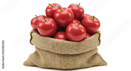 Sack of Fresh Red Apples