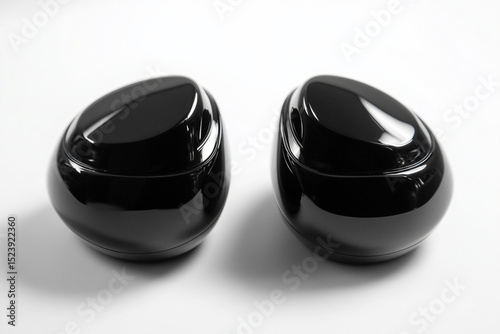 Minimalistic black abstract objects on white background, modern design and futuristic aesthetics