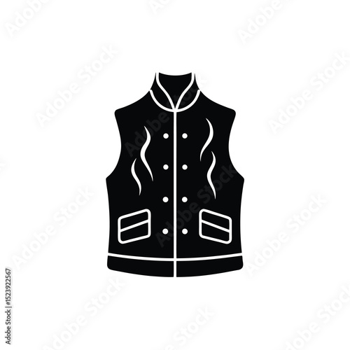 Heated Vest Vector Silhouette Wearable Warmth