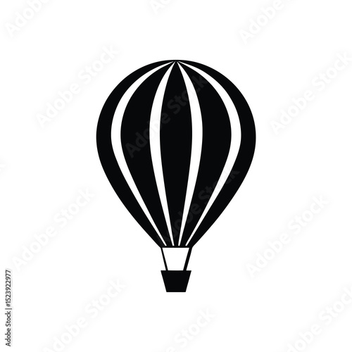 Hot Air Balloon Vector Silhouette Vibrant Coral