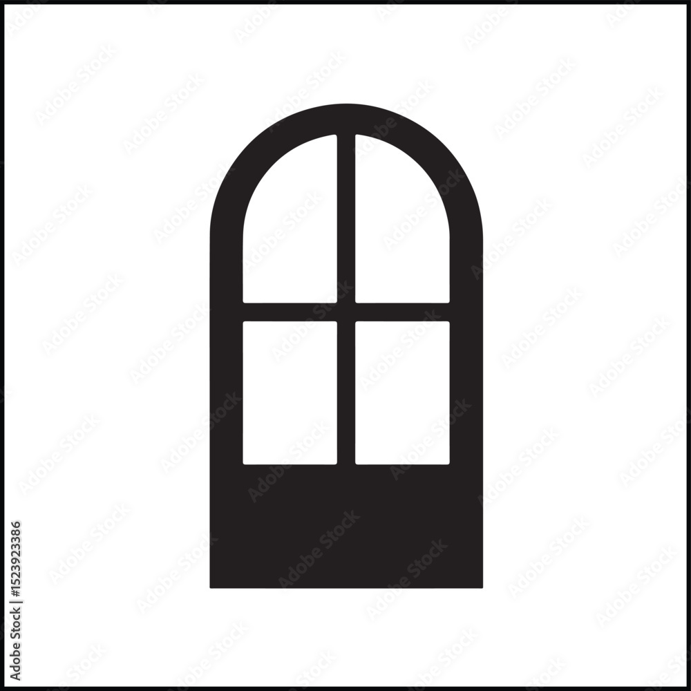 Minimal Window Vector Silhouette Icon Minimal Window Vector Silhouette Icon