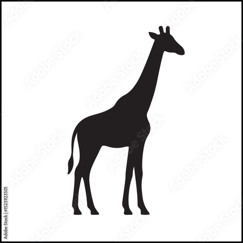 Giraffe Silhouette Vector Vector Icon