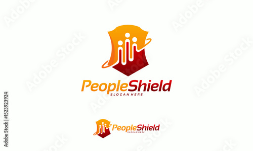 People Shield logo designs concept vector
