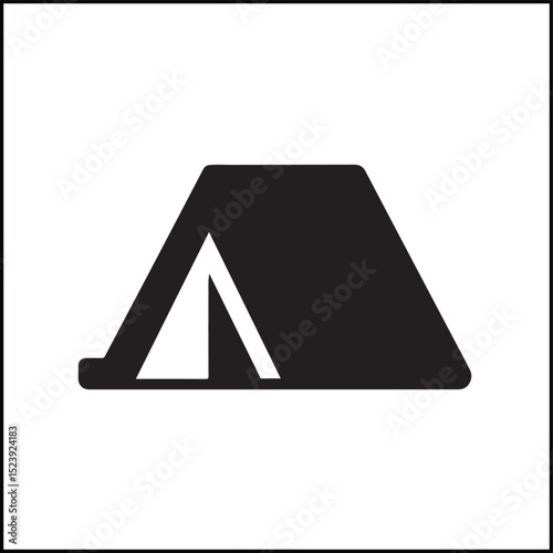 Camping Tent Silhouette Vector Icon