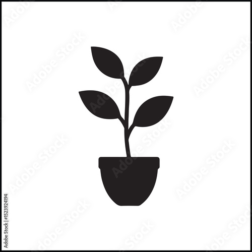 Botanical Plant Outline Vector Vector Icon