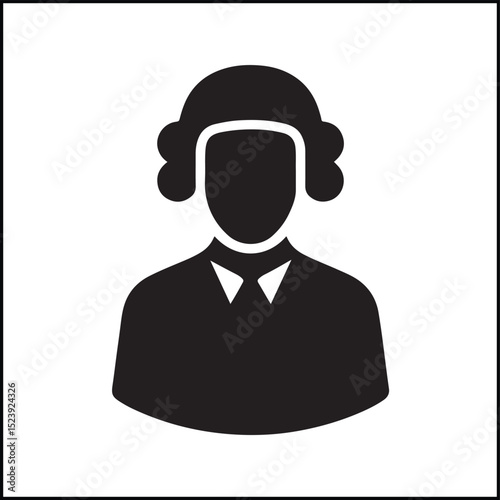 Judge Hammer Silhouette Vector Icon