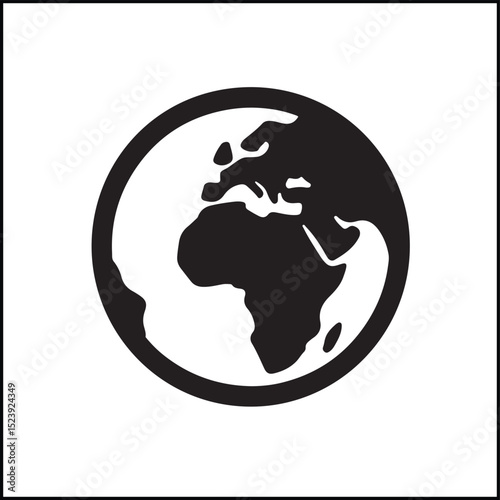 Globe Earth Outline Vector Vector Icon