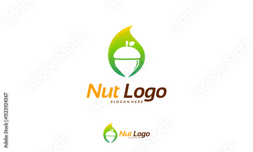Nut logo template vector, Nature Nut symbol