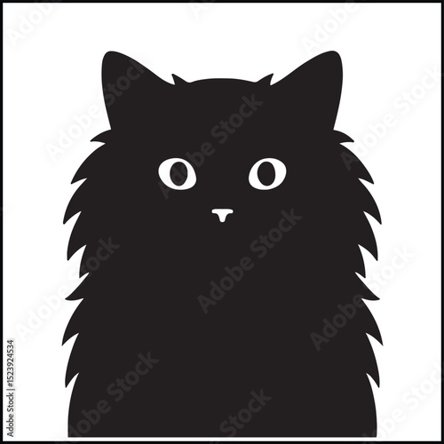 Fluffy Cat Face Vector Icon