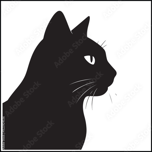 Cat Face Profile Vector Icon