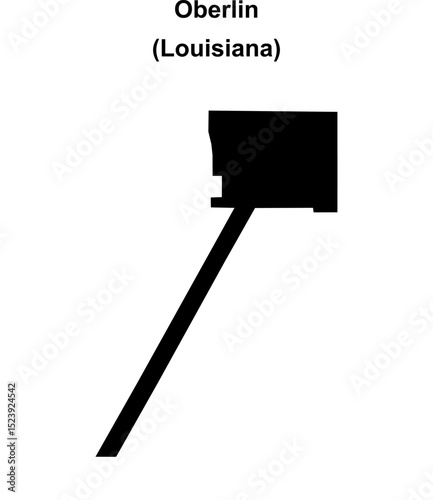 Oberlin (Louisiana) blank outline map