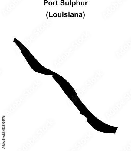 Port Sulphur (Louisiana) blank outline map