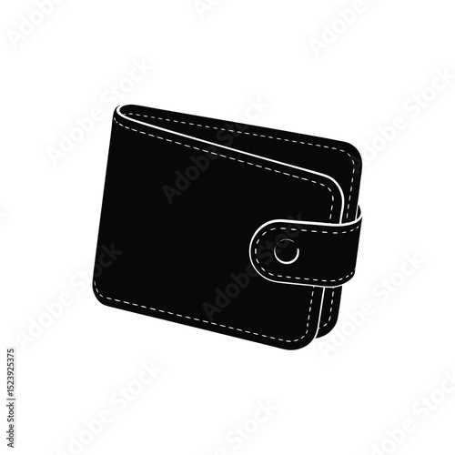 Leather Wallet Vector Silhouette Crisp Fold