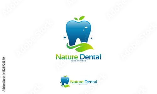 Nature Dental logo designs concept vector, Dental Clinic logo template