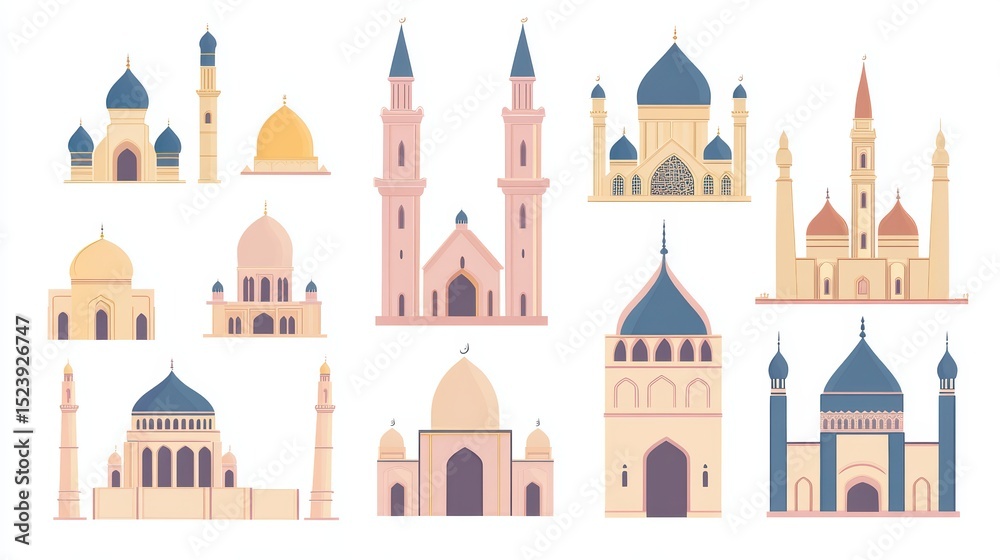 Fototapeta premium Islamic Mosques Collection. (3)
