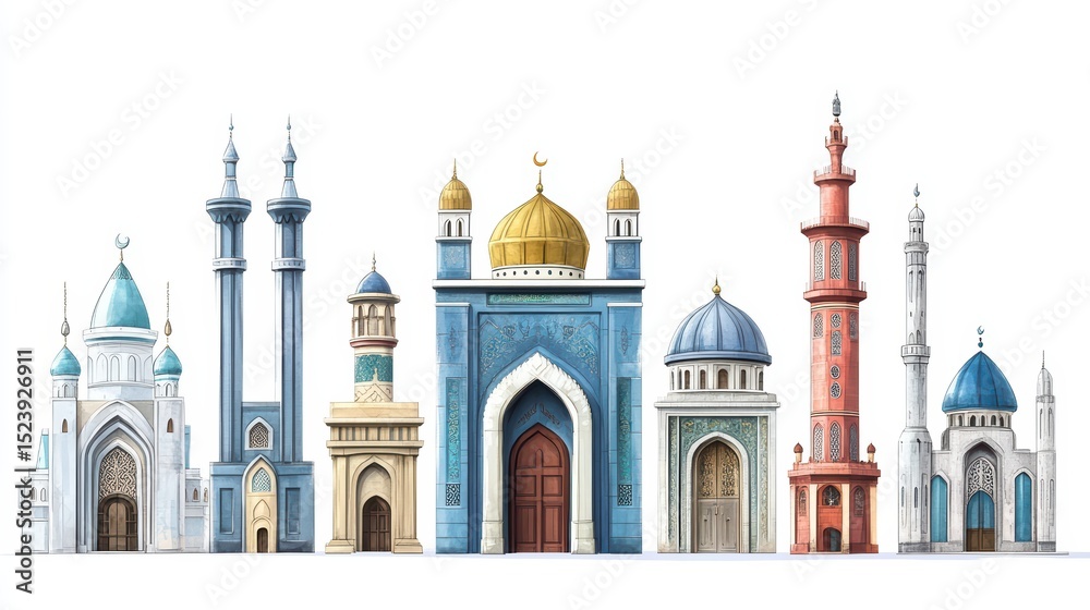 Fototapeta premium Islamic Mosques Collection. (1)