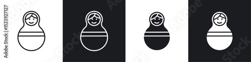 Nesting dolls icon symbol collection on white background.