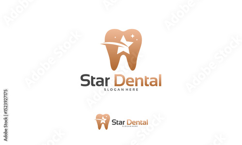 Star Dental logo designs concept vector, Shine Dental logo template vector,