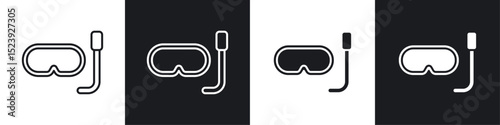 Mask snorkel icon symbol collection on white background.