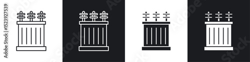 Transformer icon symbol collection on white background.