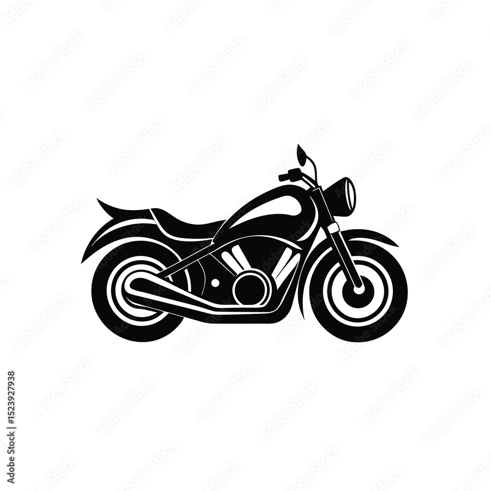 Fototapeta premium Motorcycle Vector Silhouette Sleek Chrome