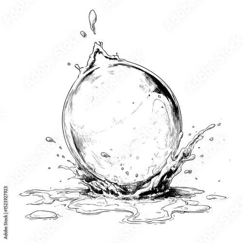 Transparent soap bubble explosion animated in 3D with a burst effect and splash, ideal for sprite sheets