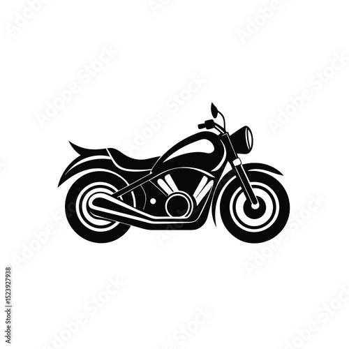 Motorcycle Vector Silhouette Sleek Chrome