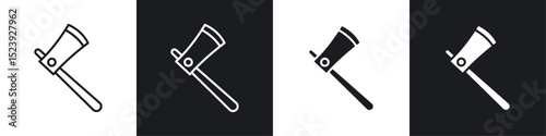 Axe icon symbol collection on white background.