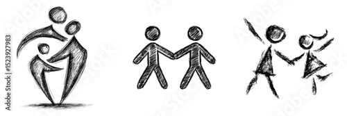 The community connect icon symbolizes the unity of people, representing teamwork, union, and family through its modern design of two abstract human figures