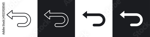 Send back icon symbol collection on white background.