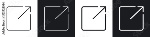 Window Maximize icon symbol collection on white background.