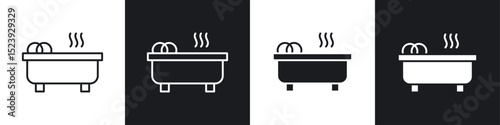Hot tub icon symbol collection on white background.