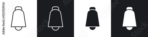 Cowbell icon symbol collection on white background.