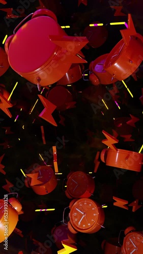 Abstract Alarm Clock In Night is motion footage for documentary films and cinematic in time scene. Also good background for scene and titles, logos.
