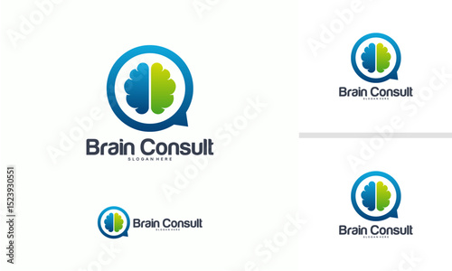 Brain Consult logo designs concept vector, Brain logo icon