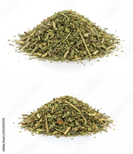 Dried Green Herbs Pile