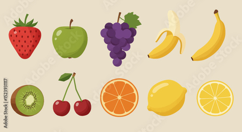 Vibrant Fruit Animation A Delightful Collection of Cartoon Fruits for Your Next Project