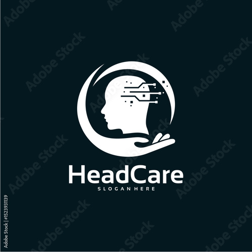 Head Care logo designs concept, Brain Care logo, Head Technology Logo designs vector