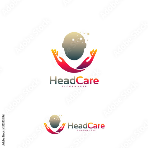 Head Care logo designs concept, Brain Care logo, Head Technology Logo designs vector